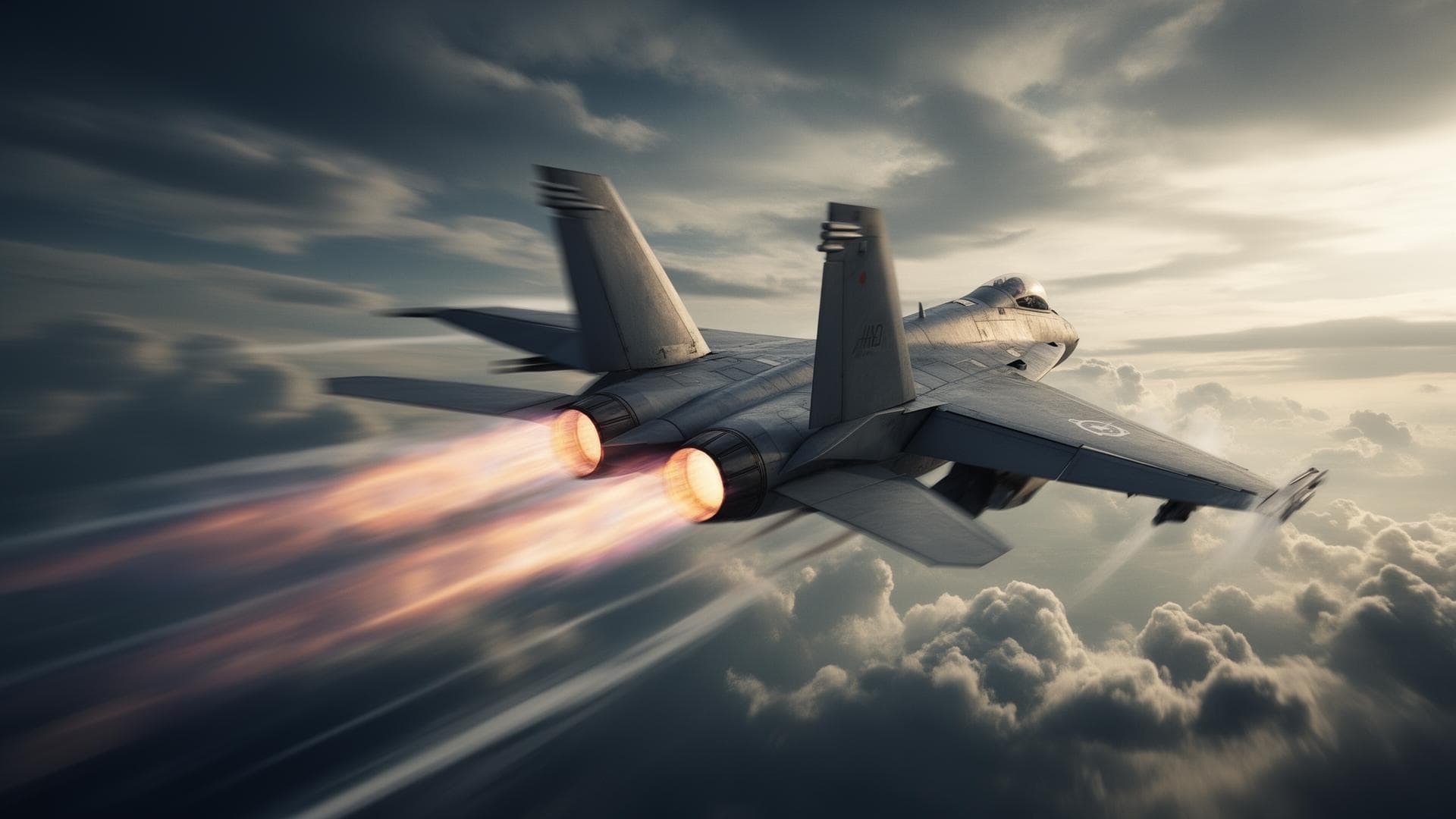 Fighter jet at full speed